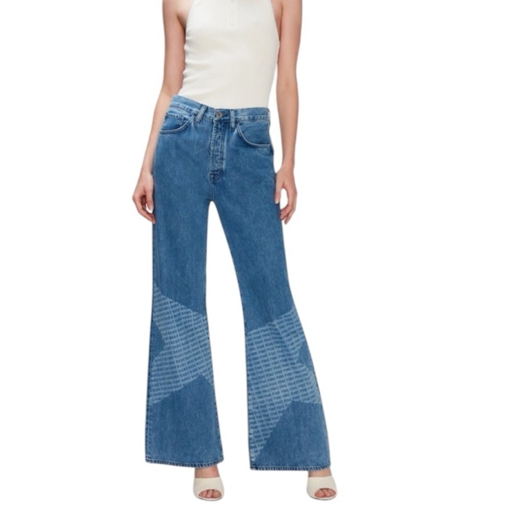 7 For All Mankind | Women’s Easy Flare Jeans in Star Patch Size 28 NWT